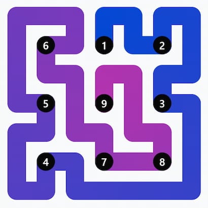 LinkedIn Zip #460 answer: 49-cell path on a 7x7 grid